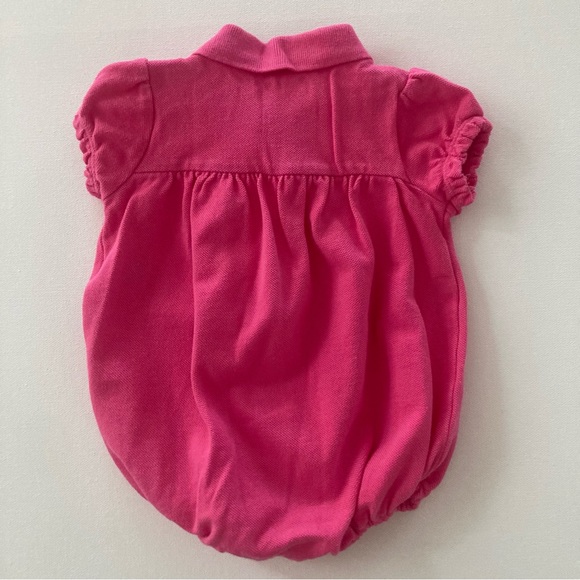 Ralph Lauren 6 Months Baby Girl Pink Polo Romper - Picture 2 of 6
